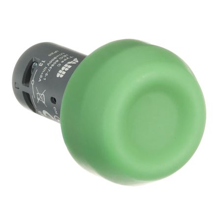 ABB Compact Series Push Button Switch, Momentary, Panel, 22 mm Cutout, 1 NO/1 NC, IP20, IP66, IP67, IP69K, 125 V dc 240