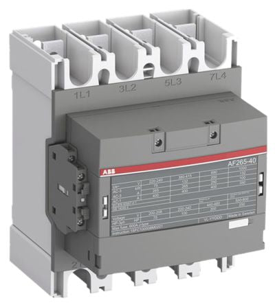 ABB AF265 Contactor, 230V ac Coil, 4-Pole, 400 A, 132 kW 250V, 4 NO, 1kV