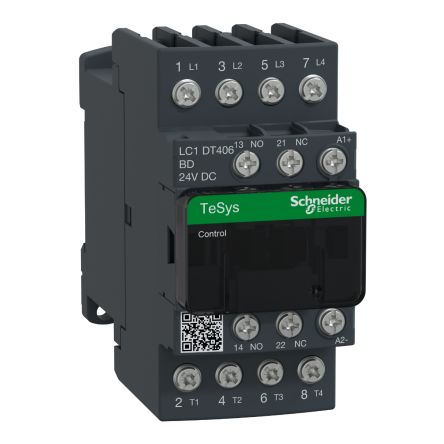 Schneider Electric TeSyS D Contactor, 24V Coil, 4-Pole, 40 A, 3.2 W 24V, 4 NO, 690V