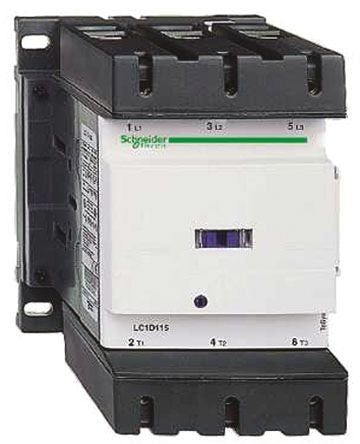 Schneider Electric LC1D Contactor, 208V Coil, 3-Pole, 150 A, 24 W 208V, 3 NO, 690V