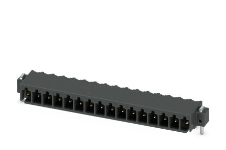 Phoenix Contact MC 0.5/16-G-2.54 P20 THR R56 Series Pluggable Terminal Block, 16-Contact, 2.54 mm Pitch, 1 Row, 1821384