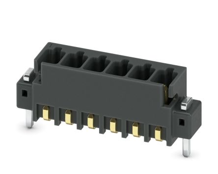 Phoenix Contact MCV 0.5/ 6-G-2.54 SMD R44 Series Pluggable Terminal Block, 6-Contact, 2.54 mm Pitch, 1 Row, 1821588