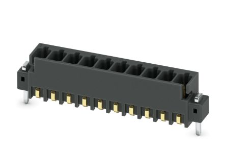Phoenix Contact MCV 0.5/10-G-2.54 SMD R56 Series Pluggable Terminal Block, 10-Contact, 2.54 mm Pitch, 1 Row, 1821627