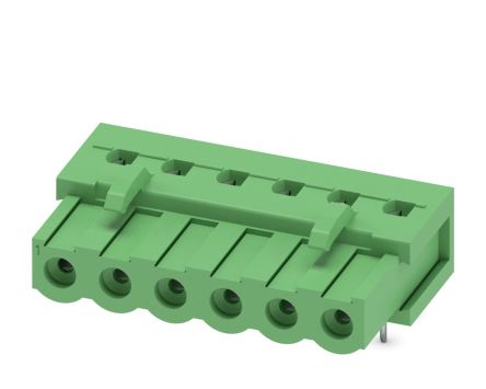 Phoenix Contact IC 2.5 HC/ 6-G-5.08 Series Pluggable Terminal Block, 6-Contact, 5.08 mm Pitch, 1 Row, 1943344