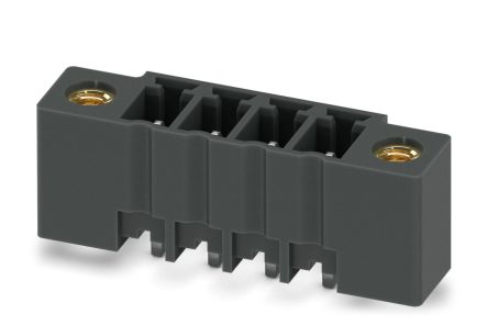 Phoenix Contact MCV 1.5/ 4-GF-3.81 P14 THR Series Pluggable Terminal Block, 4-Contact, 3.81 mm Pitch, 1 Row, 1707230