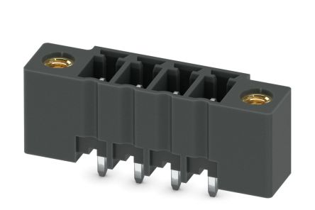 Phoenix Contact MCV 1.5/ 4-GF-3.81 P26 THR Series Pluggable Terminal Block, 4-Contact, 3.81 mm Pitch, 1 Row, 1707654
