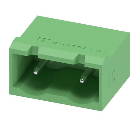 Phoenix Contact COMBICON GMSTBA Series Pluggable Terminal Block, 2-Contact, 7.62 mm Pitch, 1 Row, 1728853
