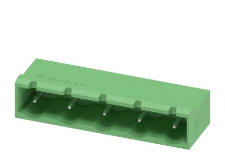 Phoenix Contact COMBICON GMSTBA Series Pluggable Terminal Block, 5-Contact, 7.62 mm Pitch, 1 Row, 1728882