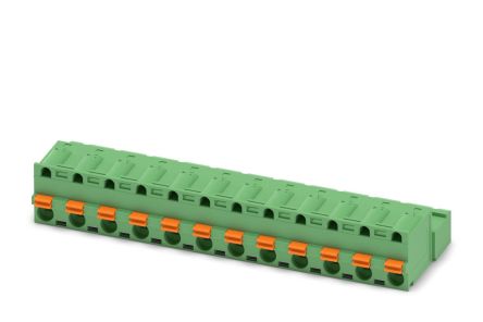 Phoenix Contact GFKIC 2.5/12-ST-7.62 Series Pluggable Terminal Block, 12-Contact, 7.62 mm Pitch, 1 Row, 1761700