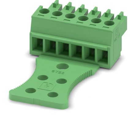 Phoenix Contact MC 1.5/6-STZ2-3.81 Series Pluggable Terminal Block, 6-Contact, 3.81 mm Pitch, 1 Row, 1767694