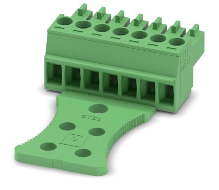 Phoenix Contact MC 1.5/7-STZ2-3.5 Series Pluggable Terminal Block, 7-Contact, 3.5 mm Pitch, 1 Row, 1768884