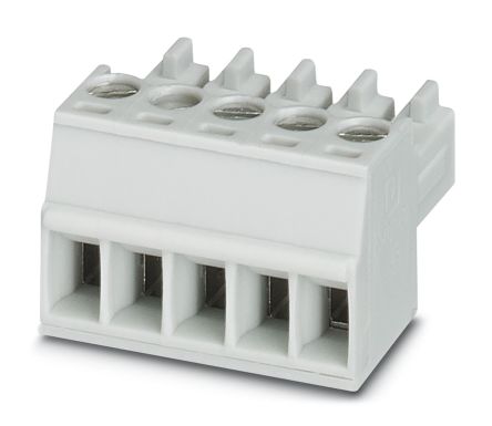 Phoenix Contact MC 1.5/3-ST-3.5 GY7035 Series Pluggable Terminal Block, 3-Contact, 3.5 mm Pitch, 1 Row, 1769061