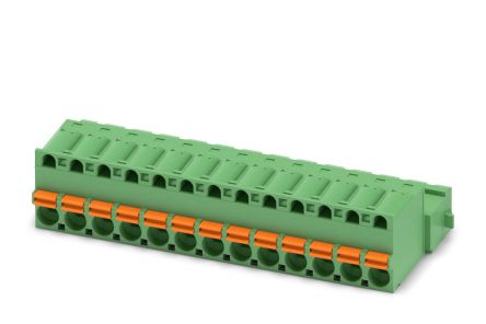 Phoenix Contact FKIC 2.5/13-ST-RN Series Pluggable Terminal Block, 13-Contact, 5 mm Pitch, 1 Row, 1947010