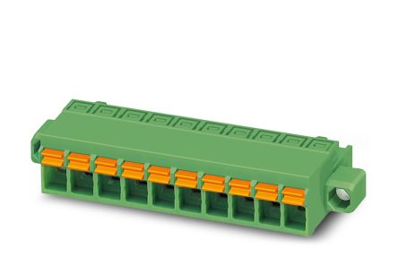 Phoenix Contact FKCN 2.5/17-STF Series Pluggable Terminal Block, 17-Contact, 5 mm Pitch, 1 Row, 1733107