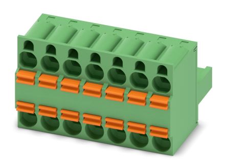 Phoenix Contact TFKC 2.5/7-ST-5.08 Series Pluggable Terminal Block, 7-Contact, 5.08 mm Pitch, 1 Row, 1962655