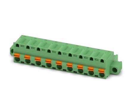Phoenix Contact GFKC 2.5/9-STF-7.62 Series Pluggable Terminal Block, 9-Contact, 7.62 mm Pitch, 1 Row, 1939811