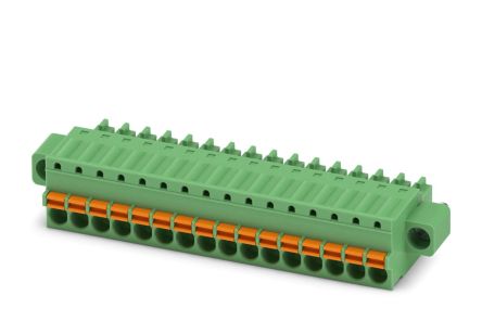 Phoenix Contact FK-MCP 1.5/16-STF-3.5 Series Pluggable Terminal Block, 16-Contact, 3.5 mm Pitch, 1 Row, 1940237