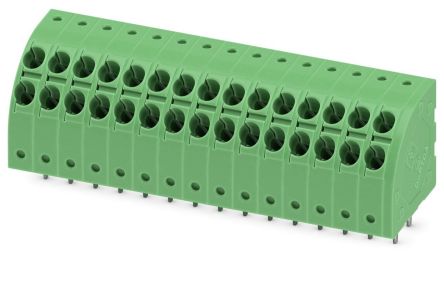 Phoenix Contact PTDA 1.5/15-3.5 Series 45° PCB Terminal Block, 15 Contact(s), 3.5 mm Pitch, 1 Row