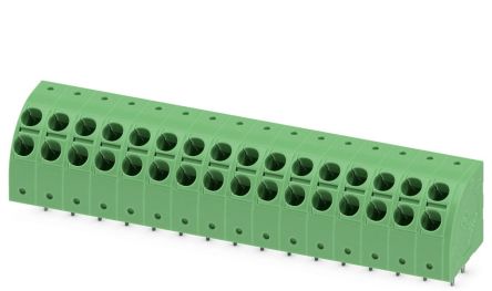 Phoenix Contact PTDA 2.5/16-5.0 Series 45° PCB Terminal Block, 16 Contact(s), 5 mm Pitch, 1 Row