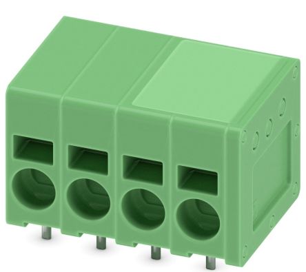Phoenix Contact SPT 2.5/4-H-5.0-EX Series Straight PCB Terminal Block, 4 Contact(s), 5 mm Pitch, 1 Row