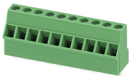 Phoenix Contact SMKDS 2.5/10-5.08 Series 50° PCB Terminal Block, 10 Contact(s), 5.08 mm Pitch, 1 Row