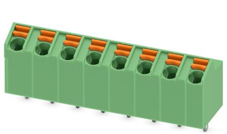 Phoenix Contact SPTA 1/8-5.0 Series 65° PCB Terminal Block, 8 Contact(s), 5 mm Pitch, 1 Row