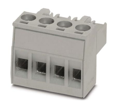 Phoenix Contact MSTBT 2.5 HC/4-STP GY7035 Series Pluggable Terminal Block, 4-Contact, 5 mm Pitch, 1 Row, 2200332