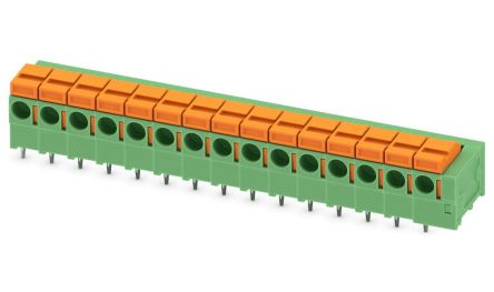 Phoenix Contact FFKDSA1/H1-5.08-15 Series PCB Terminal Block, 15 Contact(s), 5.08 mm Pitch, 1 Row