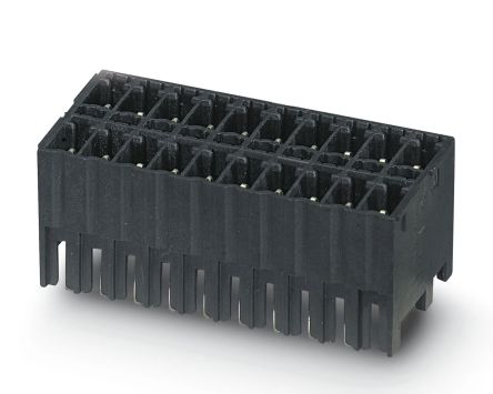 Phoenix Contact MCDNV 1.5/12-G1-3.81 P14THR Series Pluggable Terminal Block, 12-Contact, 3.81 mm Pitch, 2 Row, 1750203