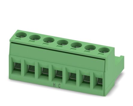 Phoenix Contact MSTB 2.5 HC/7-ST-5.08 Series Pluggable Terminal Block, 7-Contact, 5.08 mm Pitch, 1 Row, 1912016
