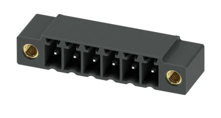 Phoenix Contact MC 1.5/ 6-GF-3.81 P26 THR Series Pluggable Terminal Block, 6-Contact, 3.81 mm Pitch, 1 Row, 1722202