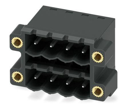 Phoenix Contact CCDN 2.5/ 4-G1F P26 THR Series Pluggable Terminal Block, 4-Contact, 5 mm Pitch, 2 Row, 1734465