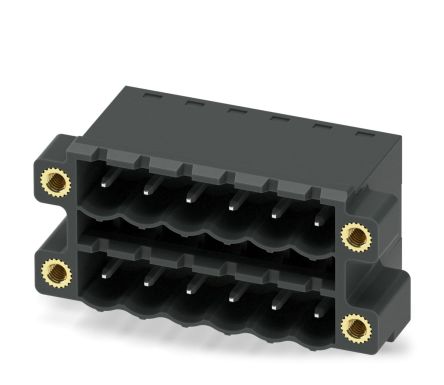 Phoenix Contact CCDN 2.5/ 6-G1F-5.08 P26 THR Series Pluggable Terminal Block, 6-Contact, 5.08 mm Pitch, 2 Row, 1753349