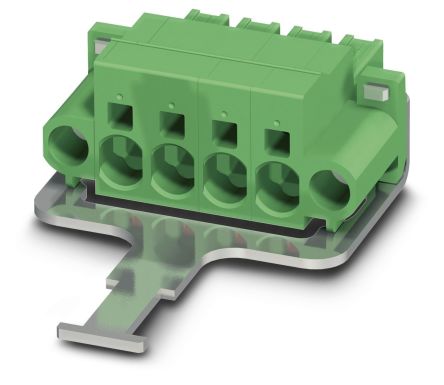 Phoenix Contact SPC 5/ 4-STF-SH-7.62 Series Pluggable Terminal Block, 4-Contact, 7.62 mm Pitch, 1 Row, 1704071