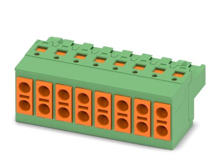 Phoenix Contact TVFKC 1.5/8-ST Series Pluggable Terminal Block, 8-Contact, 5 mm Pitch, 1 Row, 1713897