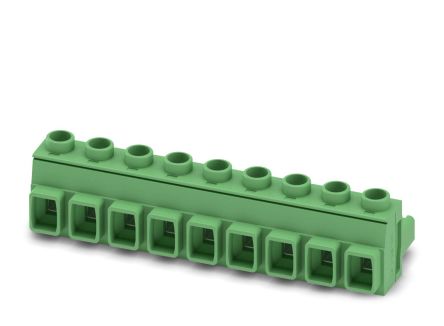 Phoenix Contact GMSTB 2.5 HCV/9-ST-7.62 Series Pluggable Terminal Block, 9-Contact, 7.62 mm Pitch, 1 Row, 1714346