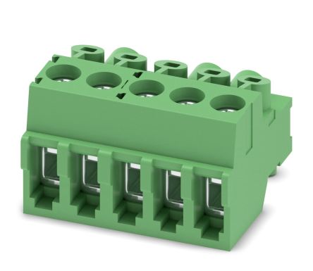 Phoenix Contact PT 1.5/ 5-PVH-3.5-A Series Pluggable Terminal Block, 5-Contact, 3.5 mm Pitch, 1 Row, 1984196