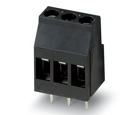 Phoenix Contact MKDS 3/ 3-5.08 HT BK Series PCB Terminal Block, 3 Contact(s), 5.08 mm Pitch, 1 Row