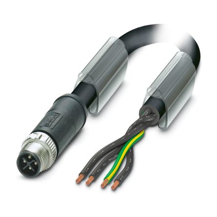 Phoenix Contact Male 4 way Straight to 4 way Unterminated Sensor Actuator Cable, 5 m