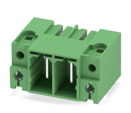 Phoenix Contact PC 35 HC/ 2-GF-15.00 Series Pluggable Terminal Block, 2-Contact, 15 mm Pitch, 1 Row, 1762741
