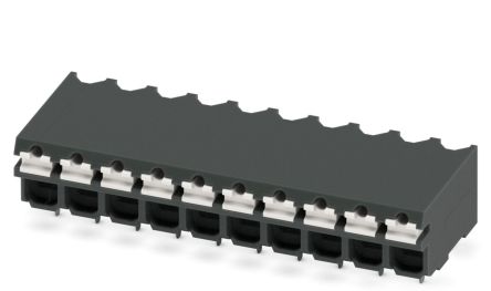 Phoenix Contact SPT-THR 1.5/10-H-3.81 P20 R72 Series Pluggable Terminal Block, 10-Contact, 3.5 mm Pitch, 1 Row, 1823829