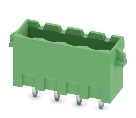 Phoenix Contact MSTBVA 2.5/4-G-RN Series Pluggable Terminal Block, 4-Contact, 5 mm Pitch, 1 Row, 1944615