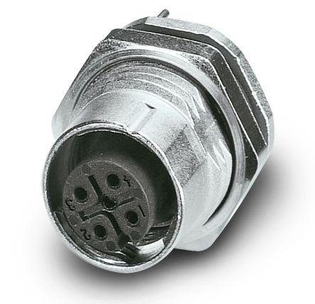 Phoenix Contact Industrial Circular Connector, 5 Contacts, Rear, M12 Connector, Socket, Female, IP65, IP67