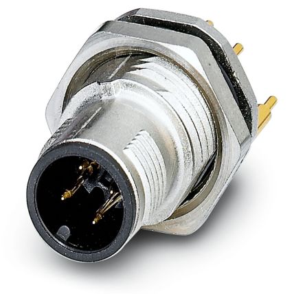 Phoenix Contact Circular Connector, 4 Contacts, Rear, M12 Connector, Plug, Male, IP65, IP67