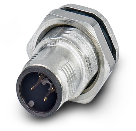 Phoenix Contact Circular Connector, 4 Contacts, Rear, M12 Connector, Plug, Male, IP67, SACC Series