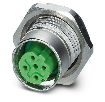 Phoenix Contact Circular Connector, 4 Contacts, Rear, M12 Connector, Socket, Female, IP67, SACC Series