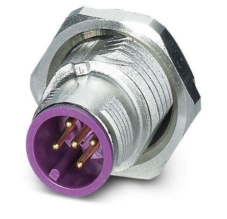 Phoenix Contact Circular Connector, 5 Contacts, Rear, M12 Connector, Plug, Male, IP65, IP67