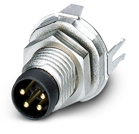 Phoenix Contact Circular Connector, 4 Contacts, Rear, M8 Connector, Plug, Male, IP67, SACC-DSI-M 8MS-4CON-L180 SH Series