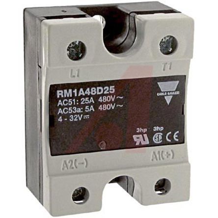 Carlo Gavazzi RM1A Series Solid State Relay, 25 A Load, Panel Mount, 530 V ac Load, 32V dc Control