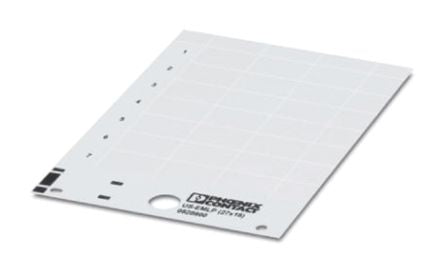 Phoenix Contact Panel Marker, 21.8 mm Length, 0.5 mm Height 0828796 White